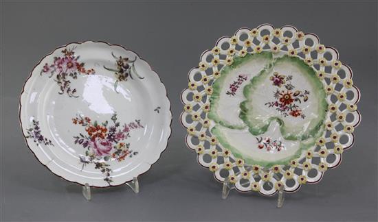 Two Derby stands, c.1758, d. 18.5cm and 16cm